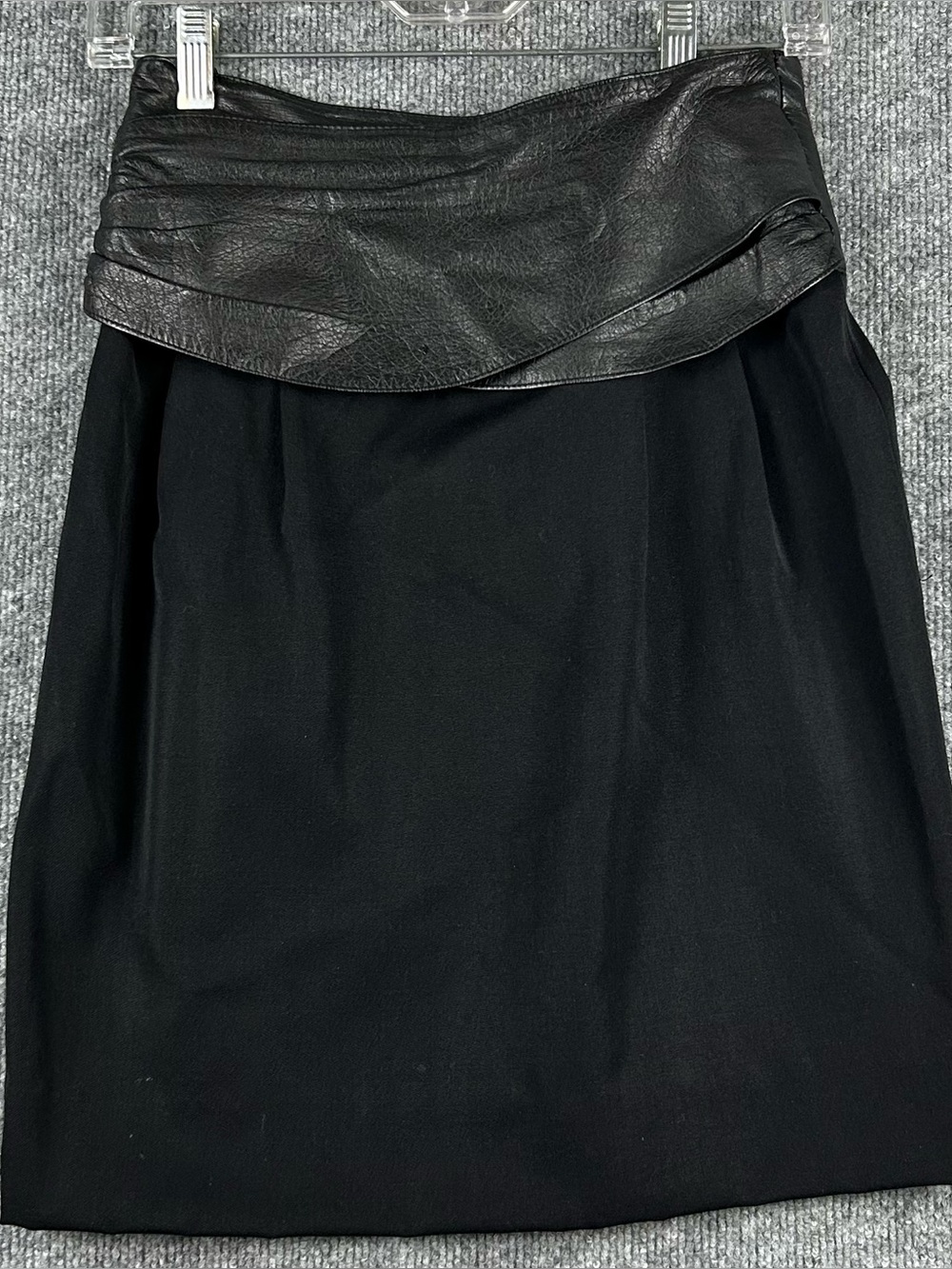Jenna Vintage Leather Waist Wool Pencil Skirt Size 4